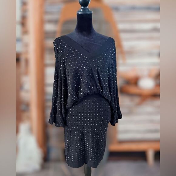 🔥🔥Faith Connexion Embellished Studded V Neck Slouchy Mini  Dress Size S - Picture 2 of 16